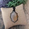 Citrine pendentif macrame