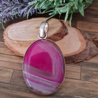 Pendentif agate rose