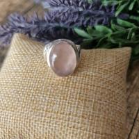 Quartz rose bague pierre argent 9 1