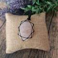 Quartz rose pendentif macrame 3