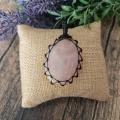 Quartz rose pendentif macrame 5